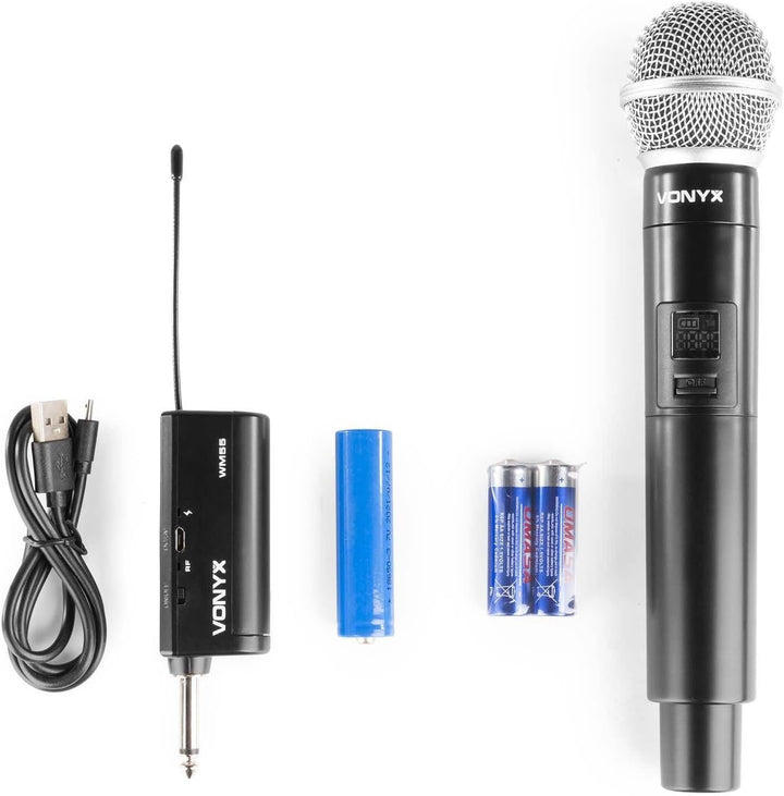Vonyx WM55 - Mikrofon drahtlos, Wireless UHF Microphone, MIC, kabelloses Mikrofonsystem, Akkubetrieb