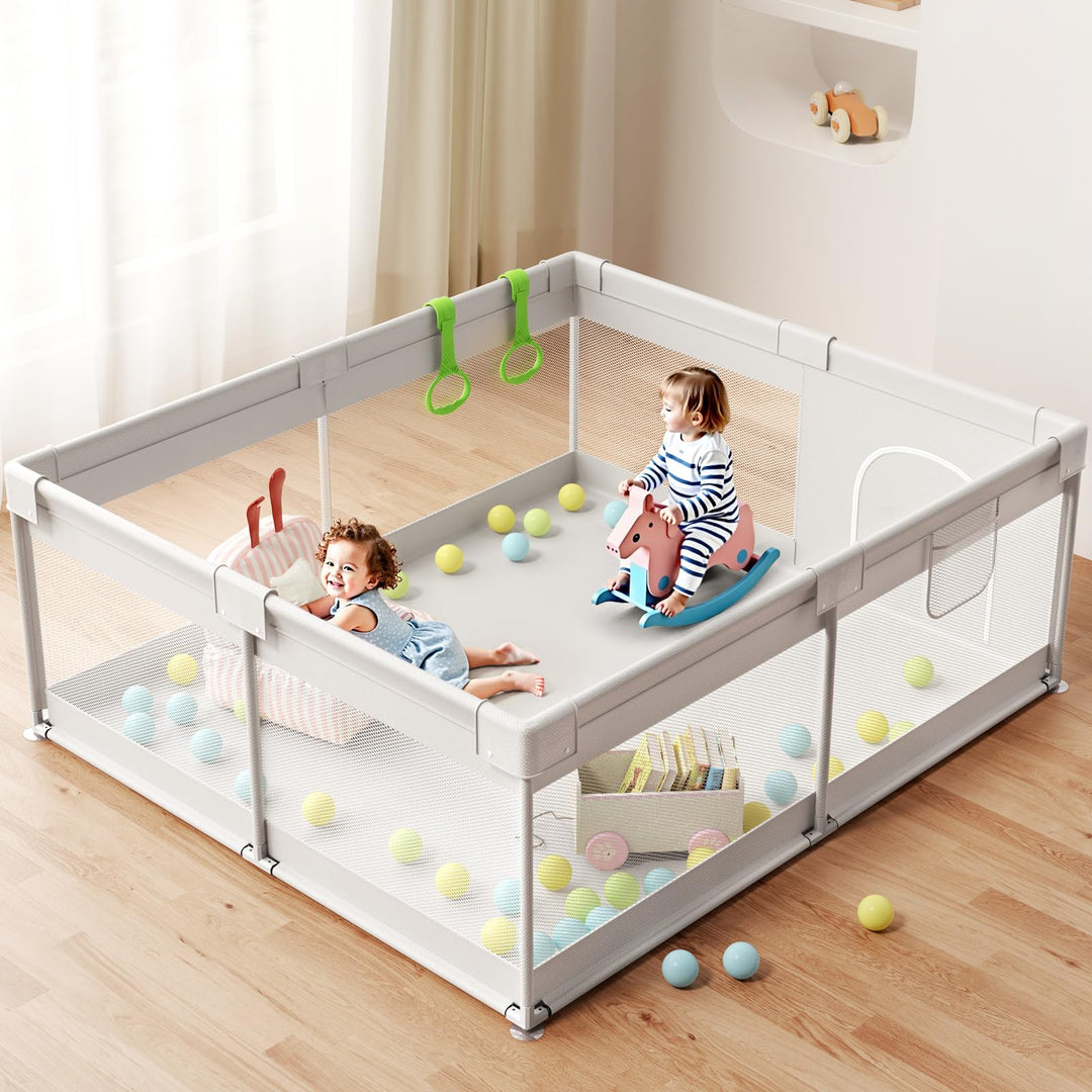 Laufstall Baby 175x150cm - Grosses Laufgitter Baby, XXL Sicherheitsspielplatz Für Kinder Mit Atmungs
