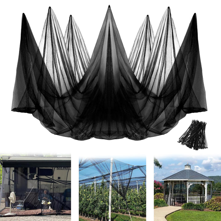 Mückennetz Bett, 3 m x 6 m Moskitonetz Bett, Schwarz Moskitonetz, Wiederverwendbar Mückennetz, Mosqu