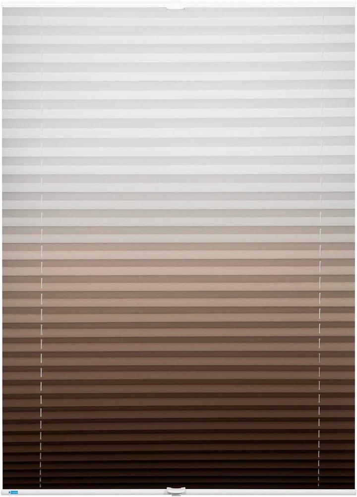 K-home Klemmfix-Plissee Farbverlauf Braun 75cm x 130cm (B x L) 75 x 130 cm Braun, 75 x 130 cm Braun