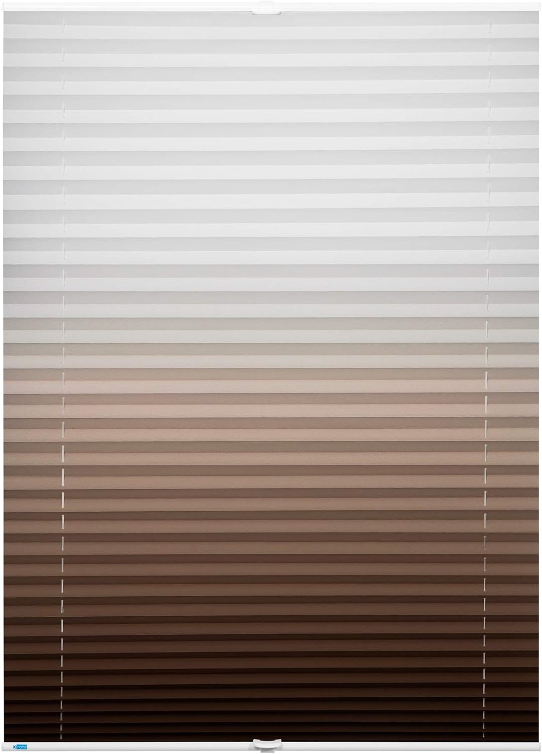 K-home Klemmfix-Plissee Farbverlauf Braun 100cm x 130cm (B x L) 100 x 130 cm Braun, 100 x 130 cm Bra