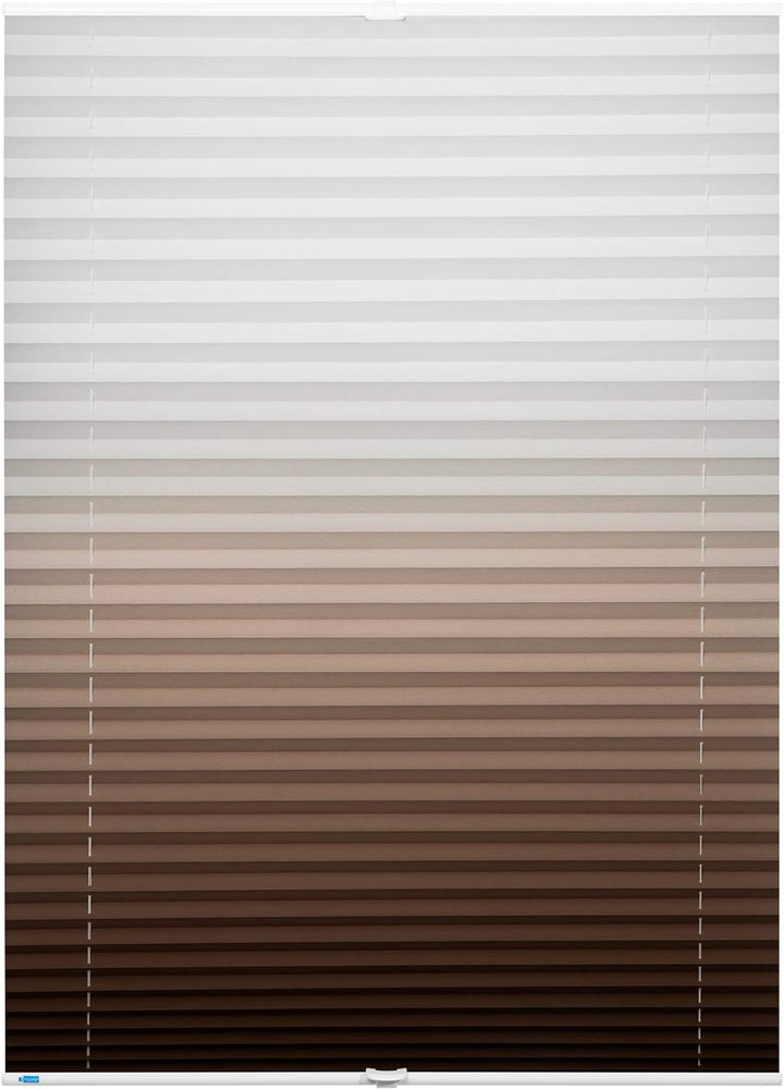 K-home Klemmfix-Plissee Farbverlauf Braun 80cm x 130cm (B x L) 80 x 130 cm Braun, 80 x 130 cm Braun