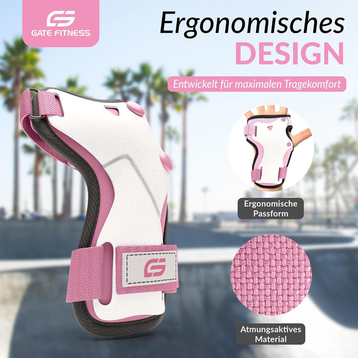 GATE FITNESS® Protektoren Set für Kinde &amp; Erwachsene - Schutzausrüstung Set [6 Teilen] Knieschützer