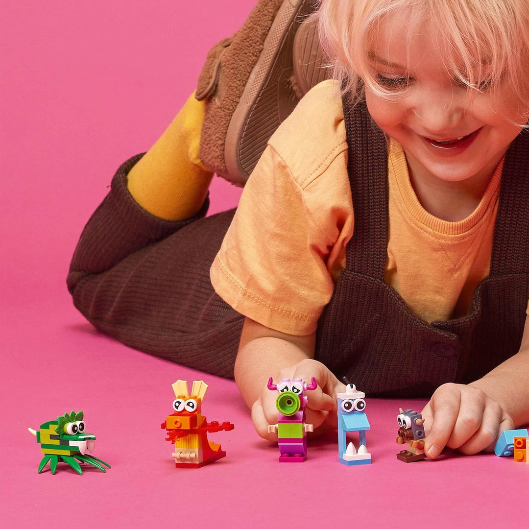 LEGO Classic Kreative Monster Kreativ-Set Steinen, Box mit Bausteinen für Kinder ab 4 Jahre, Konstru