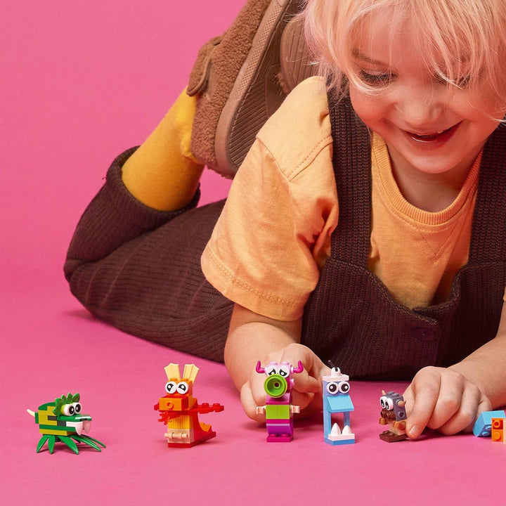 LEGO Classic Kreative Monster Kreativ-Set Steinen, Box mit Bausteinen für Kinder ab 4 Jahre, Konstru