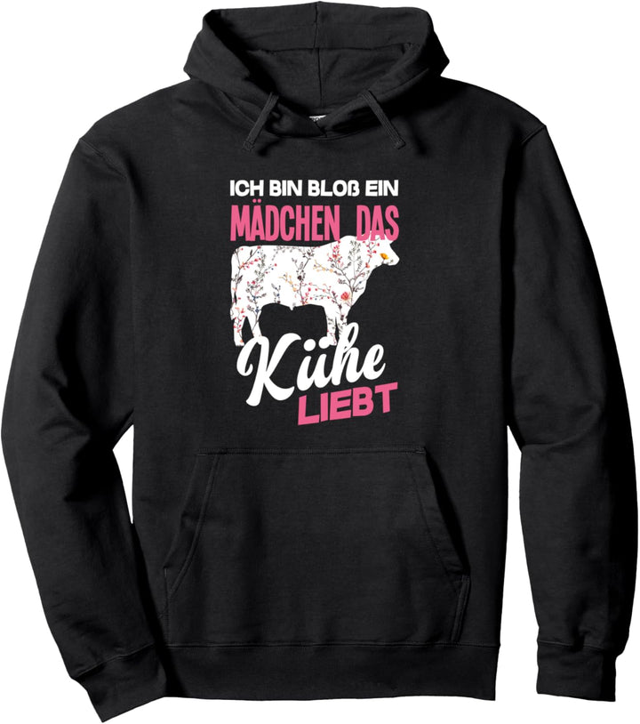 Ich Bin Bloss Ein Mädchen Das Kühe Liebt Lustiges Kuh Pullover Hoodie