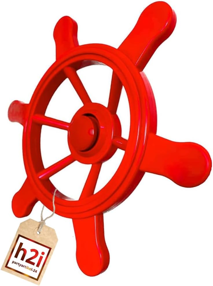 h2i Steuerrad Spielturm & Spielhaus | Piraten Steuerrad aus wetterfestem Kunststoff | bewegliches Sp