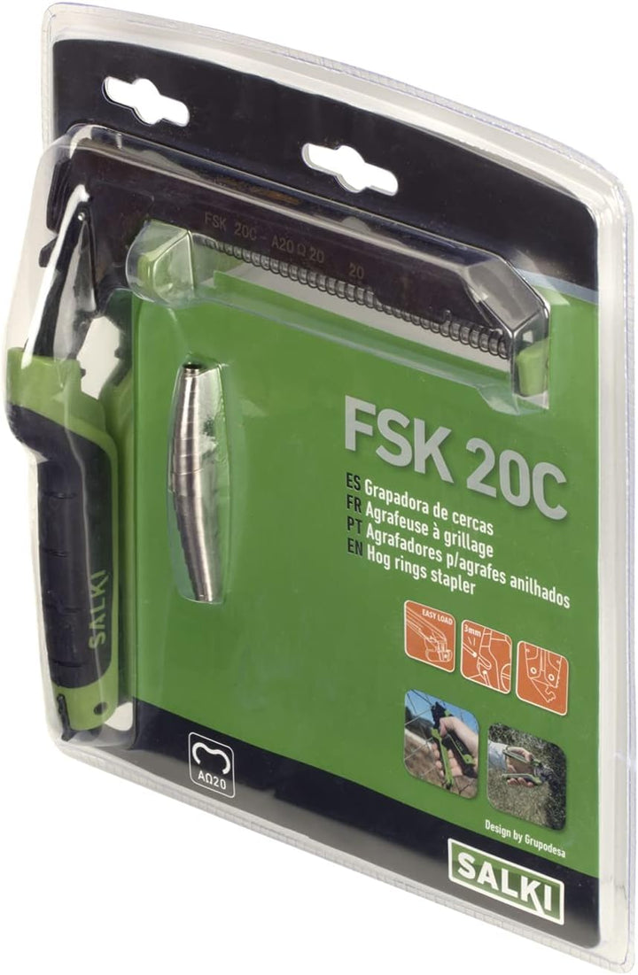 Zangenhefter mit Lader FSK20C SALKI - Zangenhefter mit eingebautem Drahtschneider bis zu 3 mm Stärke