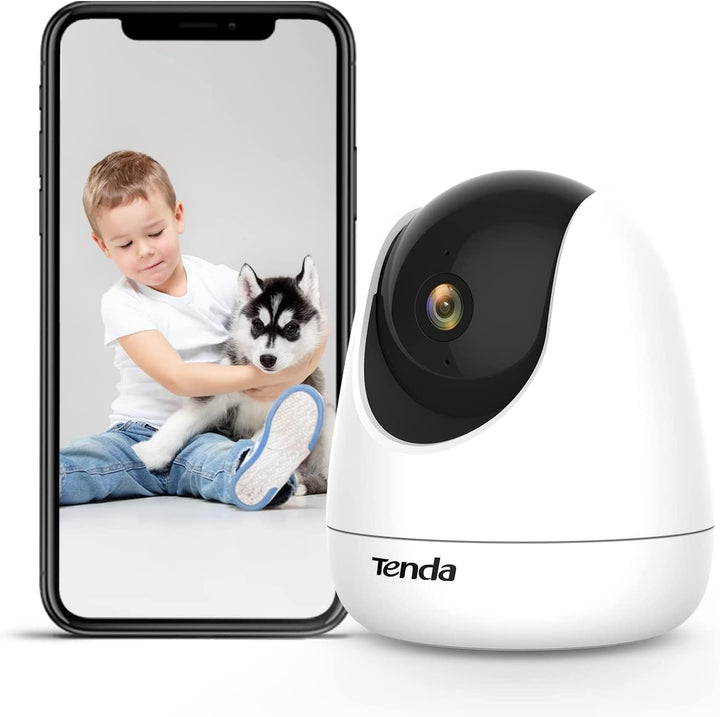 Tenda Überwachungskamera Innen CP3 V2.2, 360 Grad WLAN IP Kamera, 2-Wege-Audio, 1080P, Nachtsicht, T