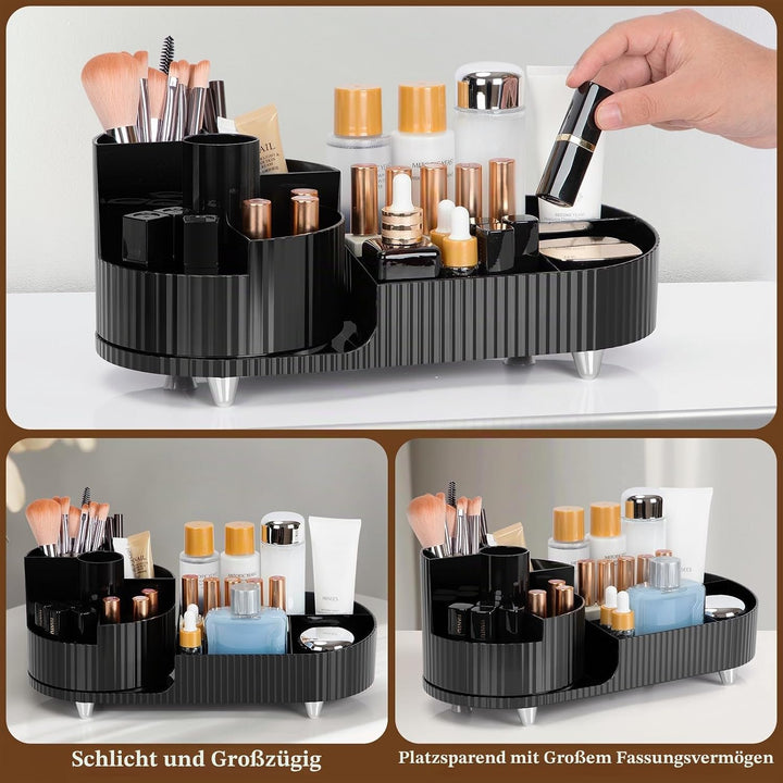 Cinnani Make Up Kosmetik Organizer, 360° Drehbarer Beauty Organizer, Multifunktionale Kosmetikaufbew