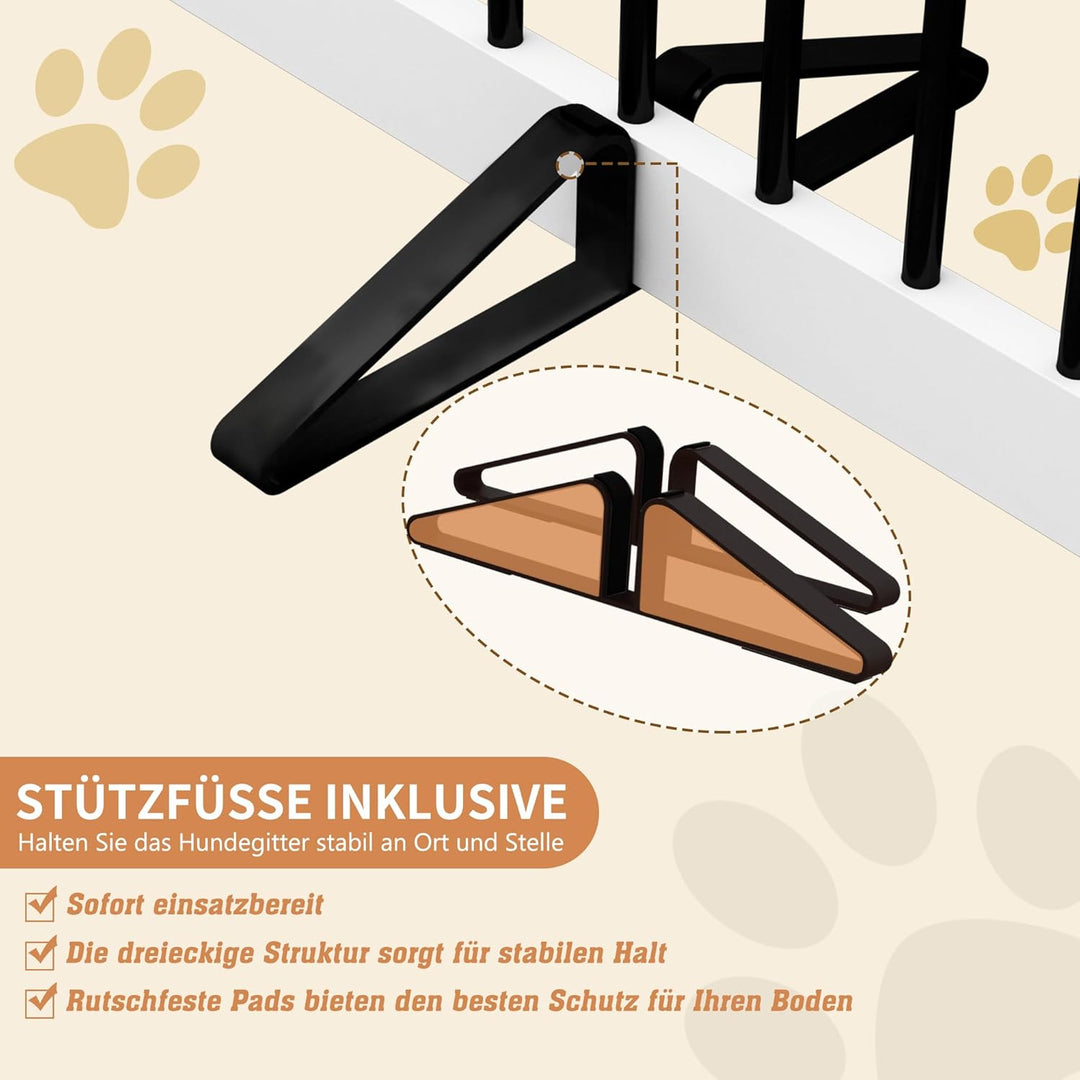Absperrgitter Hund,Schutzgitter Holz, Freistehendes Hundeabsperrgitter Türgitter Treppengitter Schut