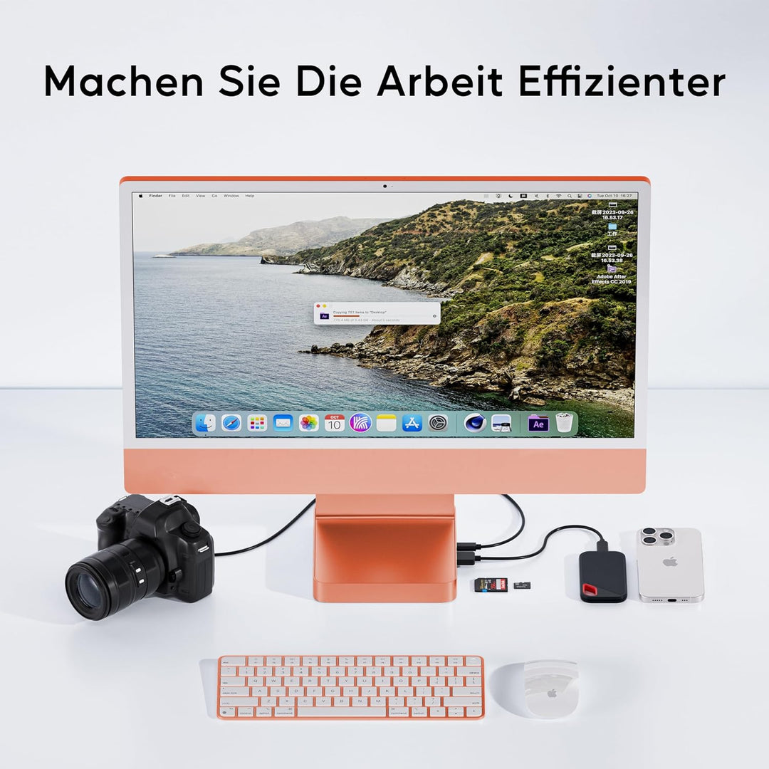 USB C HUB Für iMac24 2021/2023/2024,7 In 1 iMac Hub Für iMac M1/M3/M4, iMac Zubehör Mit USB C 10gbit