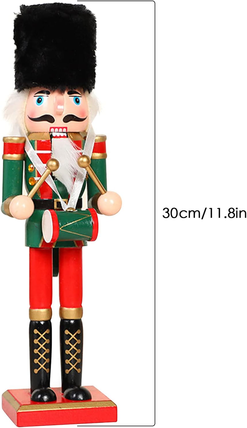 Nussknacker Weihnachtsschmuck, 30cm/11,8 Zoll Nussknacker Soldat Holz Nussknacker König Soldat Figur