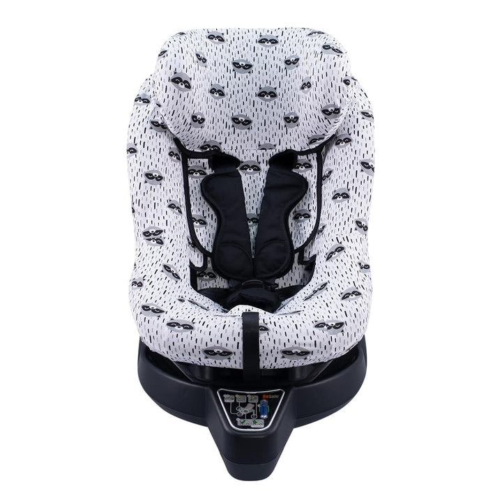 JYOKO Kids Autositzbezug aus Baumwolle, kompatibel mit Besafe Izi Turn B I-Size (Raccoon, Bezug) Rac