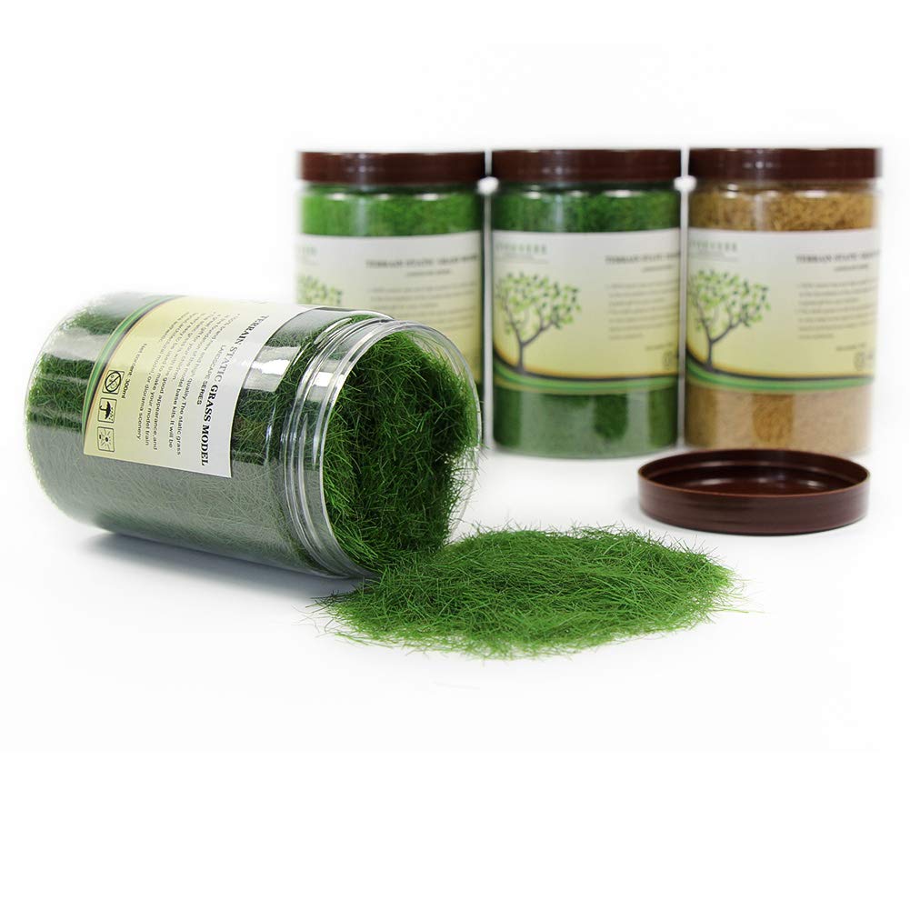 4 Flaschen*35g Grün 12mm Streugras Wiese Static Grass Powder Modellbahn Layout Gras Natürliche Farbe