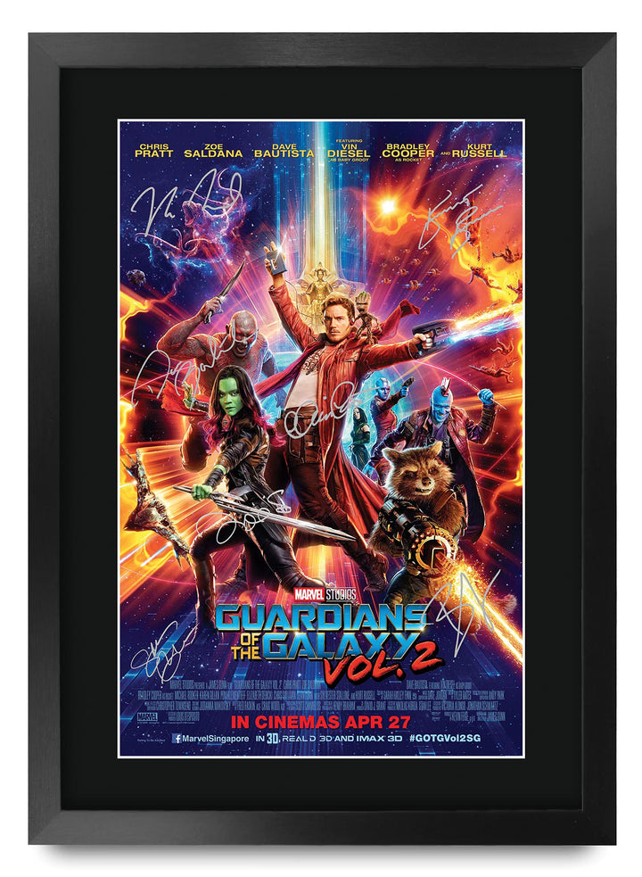 HWC Trading A3 FR Guardians of the Galaxy Vol 2 Chris Pratt und Cast Geschenke Printed Poster Autogr