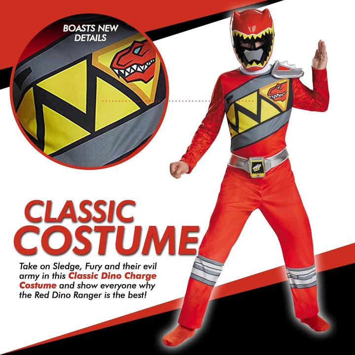 Power Rangers Dino Charge Red Classic Child Costume 4-6