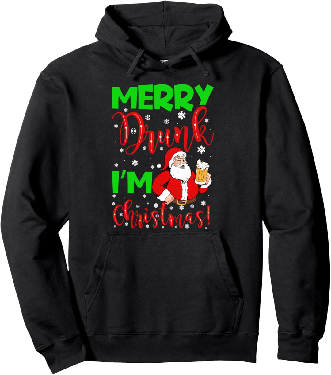 Merry Drunk I'm Christmas Pullover Hoodie