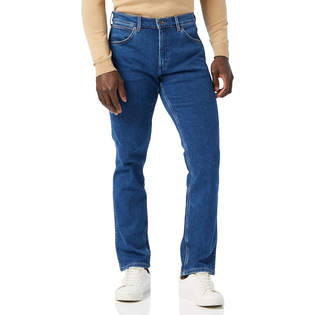 Wrangler Herren Jeans Greensboro Regular Fit Herrenhose Straight Blau W30 - W42 29W / 32L The Stone