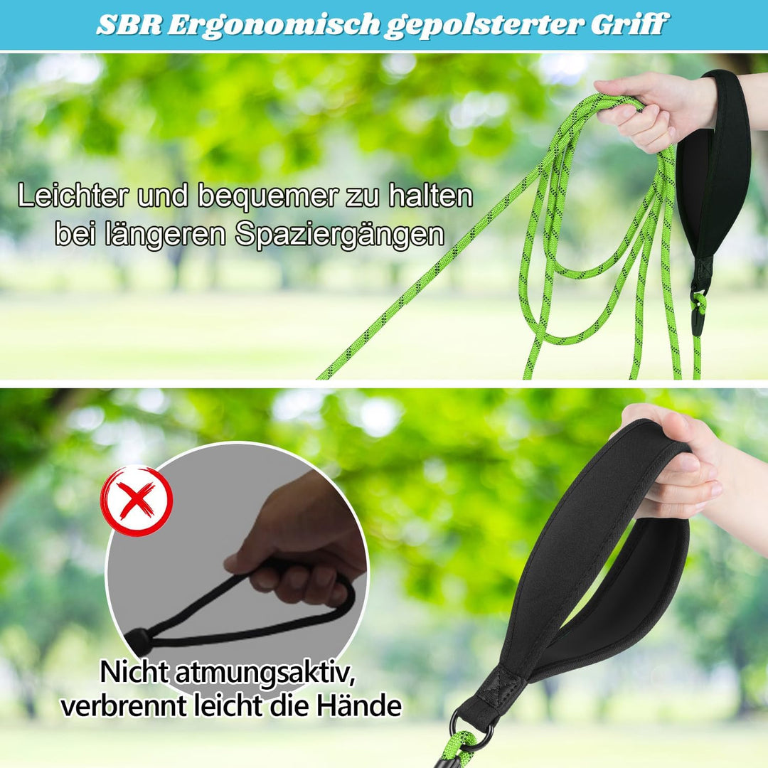 Aystkniet Schleppleine 10M für Hunde, Hundeleine mit Abnehmbare Elastische Kordel | Abschliessbarer