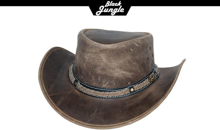 Black Jungle ARAMAC Lederhut Cowboyhut Australienhut Hut XL Charcoal, XL Charcoal