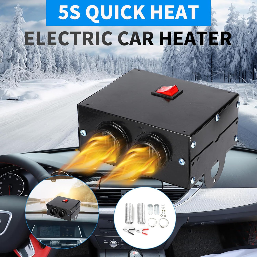 Heizung 12V 600W,Tragbare Autoheizung Heizluefter Wärmer Defroster,2 Loch 5 Sekunden Schnellheizung