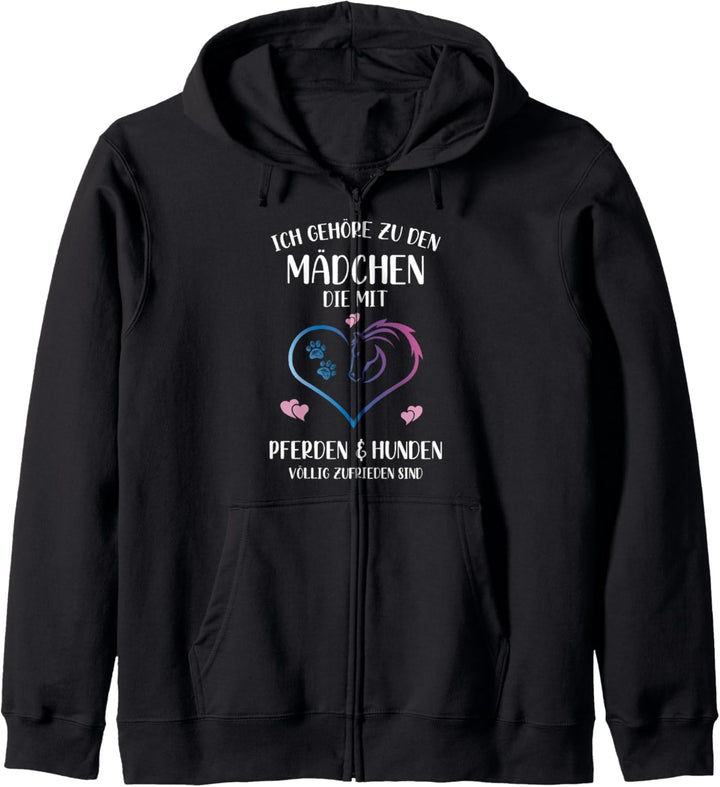 Ich Gehöre Zu Den Mädchen Hunde Und Pferde Reiter Spruch Kapuzenjacke