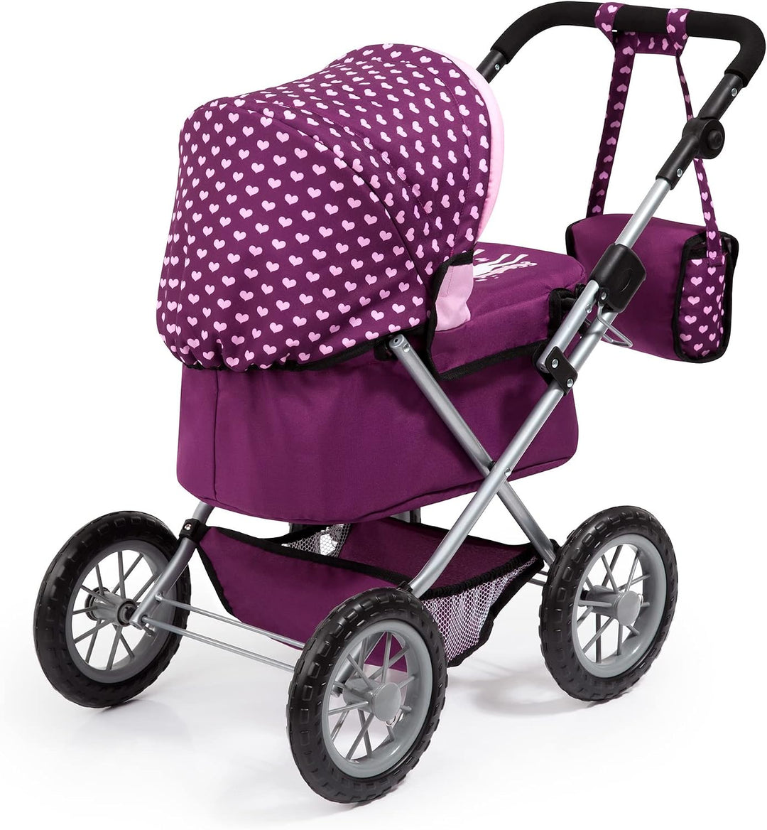 Bayer Design - 13037AA Puppenwagen Trendy, höhenverstellbar, zusammenklappbar, mit Umhängetasche und