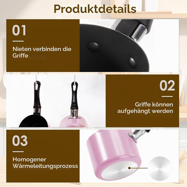 Milchtopf, 550 ml Kochtöpfe, Mini Suppentopf, Schmelztopf Schokolade Öl Butter Schmelztiegel Topf mi