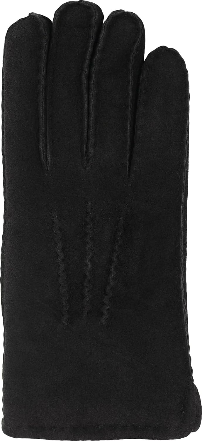 Harrys-Collection HC Damen Herren Handschuh aus echtem Lammfell M Schwarz, M Schwarz