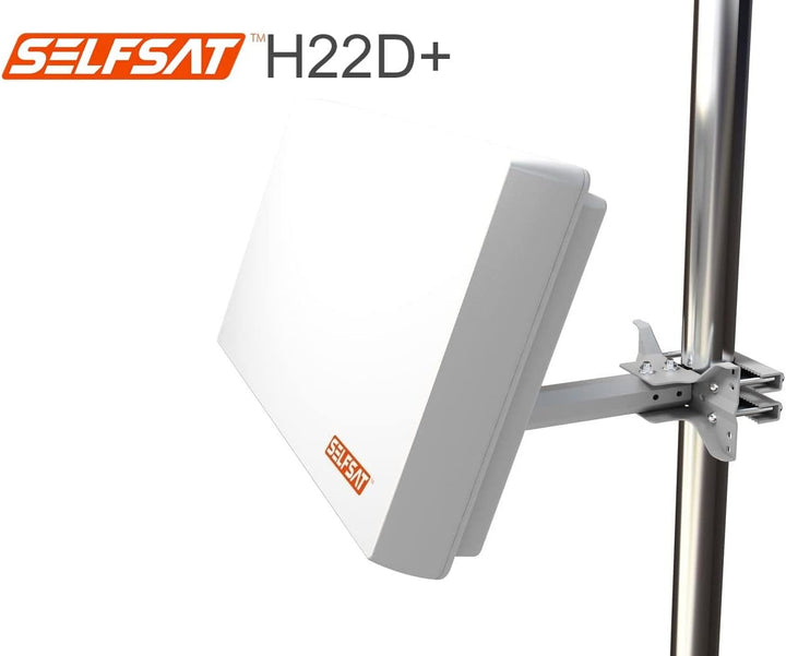 Selfsat H22D1+ 1 TV Teilnehmer SAT Flachantenne Flat + Fensterdurchführung + Kabel Full HD 4K