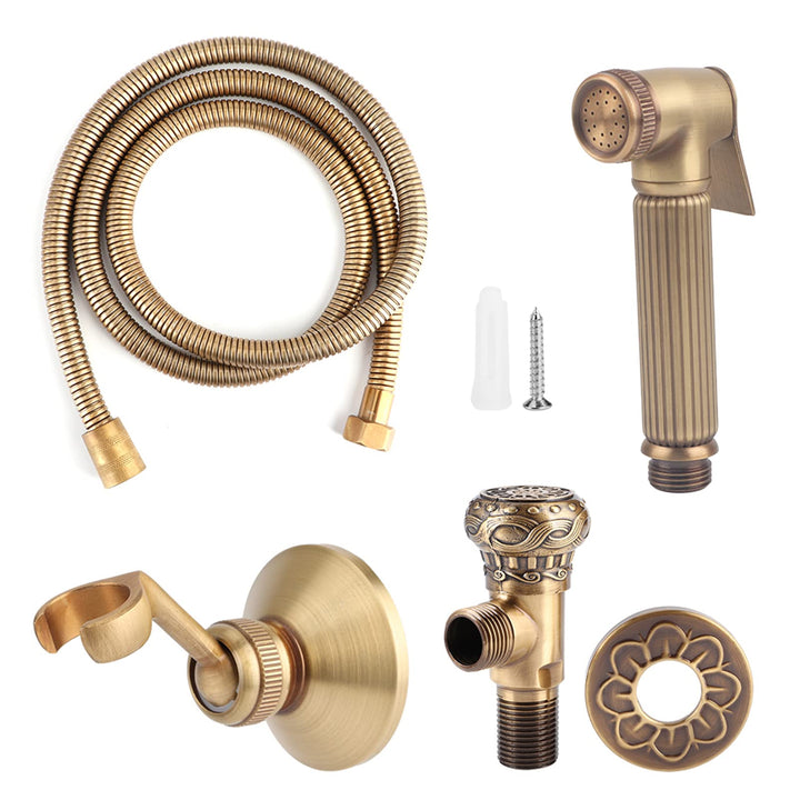 Vintage Messing Handheld Bidet Sprayer Toilette Handheld Bidet Spray Spray Kopfhalterungsschlauch Se