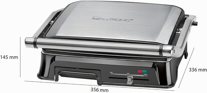 Clatronic KG 3571 elektrischer Kontaktgrill, Multigrill, Elektrogrill für beidseitiges &amp; fettfreies