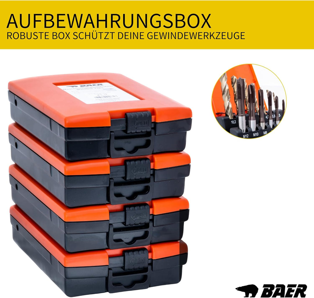 BAER UNiTap Gewindeschneider Set M3 - M12 HSSE inklusive Bohrpaste: Gewindebohrer Durchgangsloch | K