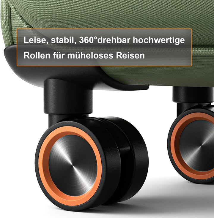 Weichschalen Handgepäck Koffer - Stoff Reisekoffer 55x38x23cm Grün S, Grün S