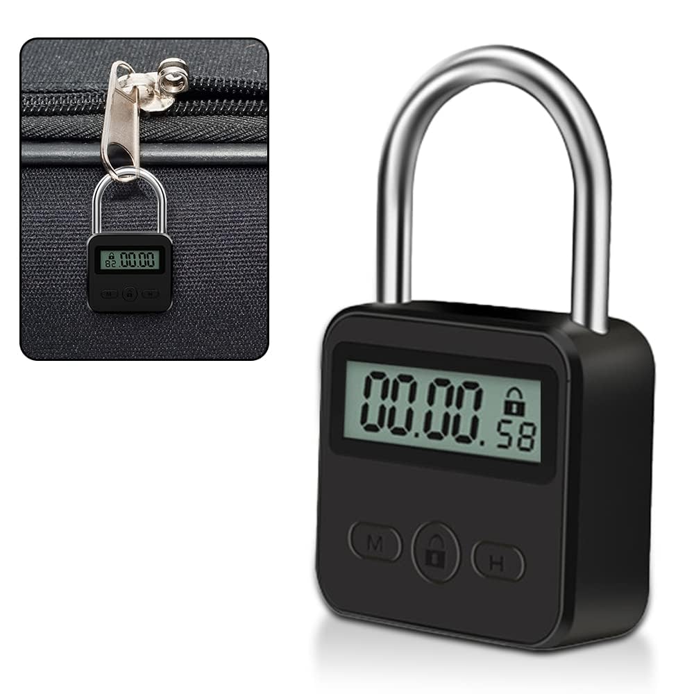 Aoreun Digitale Zeitschloss, Smart Time Lock mit LCD-Display, Wiederaufladbares USB Sicherheits Vorh