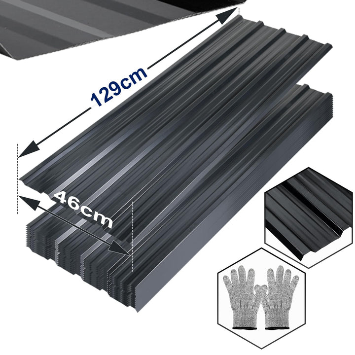 Daromigo Trapezblech 12 Stück, Trapezblech Profilblech 129cm x 46cm ca. 7 m², Wellblechplatten für D