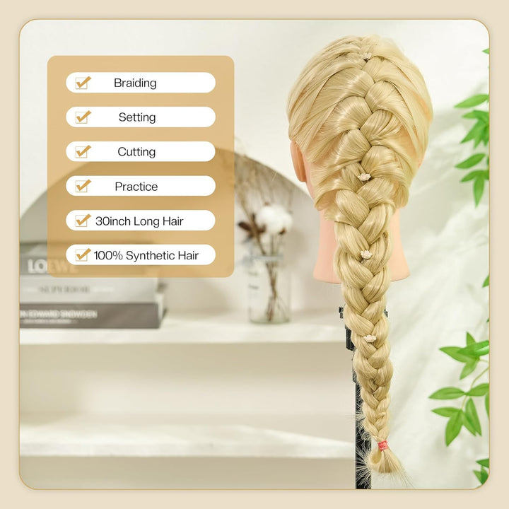 Neverland Beauty 30 Zoll Frisierkopf 100% Synthetisches Haar Trainingsköpfe für Friseure Ausbildung