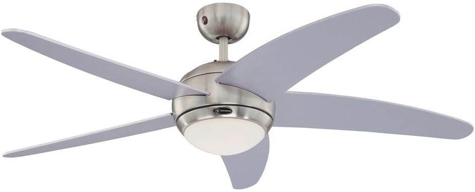 132 cm Deckenventilator Bendan 72220 mit Einzelleuchte und fünf Flügeln, Ausführung in seidenmattem