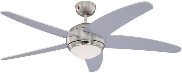 132 cm Deckenventilator Bendan 72220 mit Einzelleuchte und fünf Flügeln, Ausführung in seidenmattem