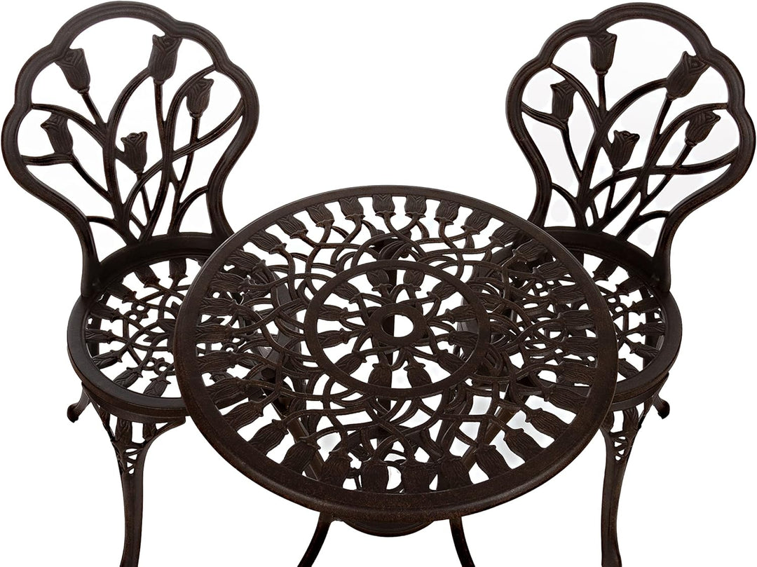 Tisch Set 152405C1551 stabiles Gartenmöbel Set Balkonset Bistroset Aluminium Guss (Antik Bronze), An