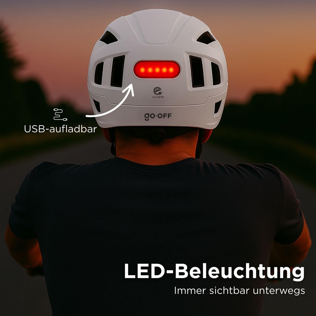 GOOFF Pilot S-Pedelec Helm - Schutz für schnelle E-Bike Fahrten – Fahrradhelm mit Visier und Licht –