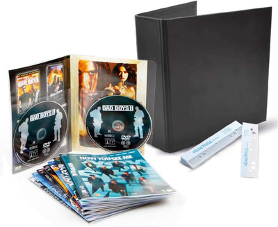 3L DVD Aufbewahrung - Kombipack mit 50 doppelte DVD Hüllen & 2 DVD Ordner & 50 Strips - Praktische A