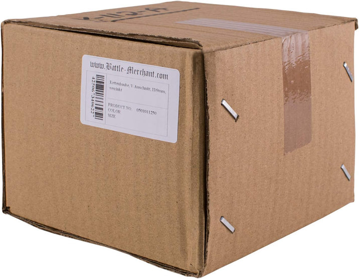 Battle-Merchant Kettenhaube, V-Auschnitt, ID9mm, Mittelalter LARP Wikinger Fasching Kettenhemd Kette