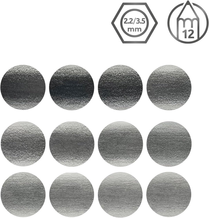 Derwent Graphic Bleistifte M 6B-4H Metallbox 12 Stück 1 stück (12er Pack), 1 stück (12er Pack)