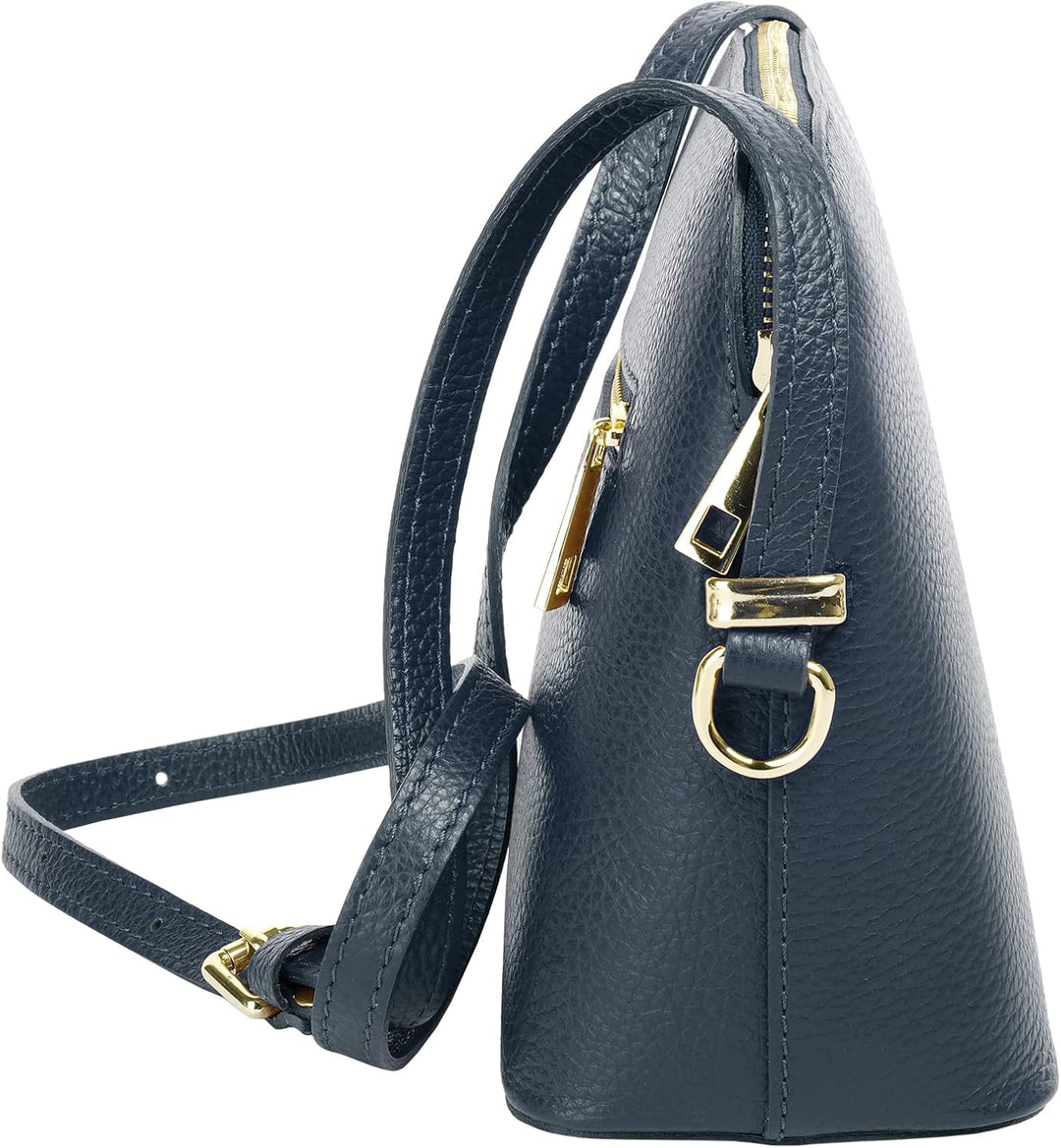 Cluty Umhängetasche Echt Leder Damen | Made in Italy, Smartphonefach, Handtasche aus Leder, Crossbod