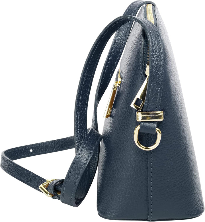 Cluty Umhängetasche Echt Leder Damen | Made in Italy, Smartphonefach, Handtasche aus Leder, Crossbod