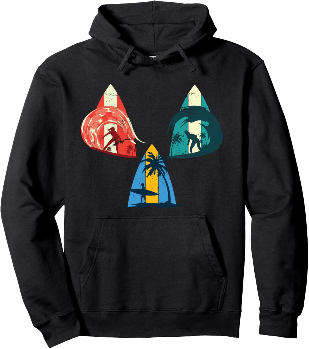 Wellen Surfer Wassersport Surfbrett Sommerurlaub Surfen Pullover Hoodie