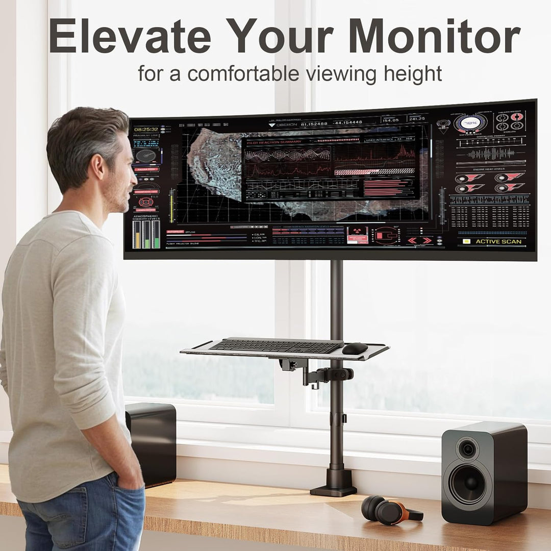 Monitor Halterung 1 Monitor 24-57 Zoll - Extra Hoch Höhenverstellbar Bildschirmhalterung, Monitor St