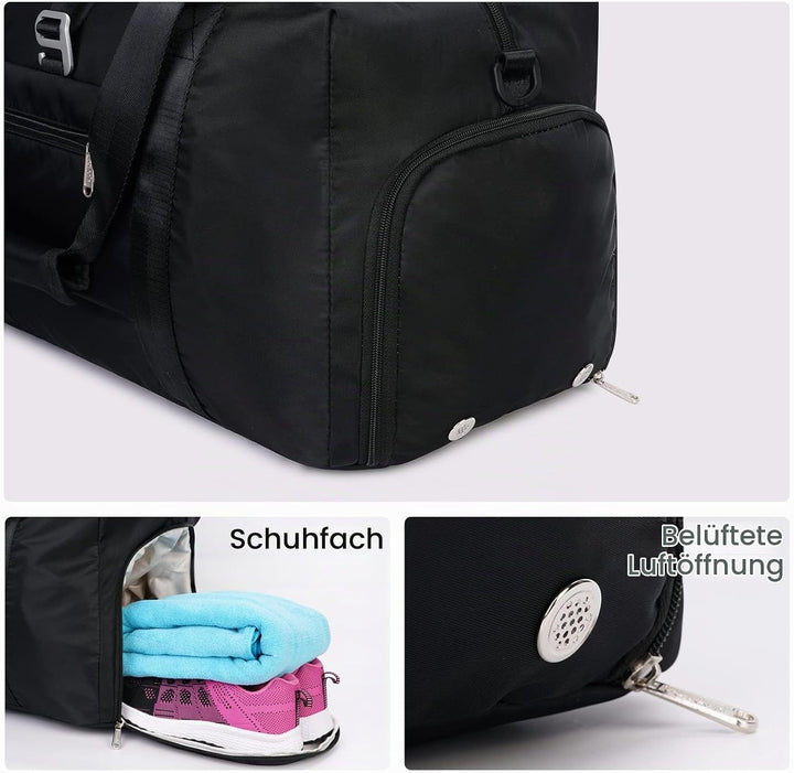 Ceneda Sporttaschen Klassische Reisetasche mit Schuhfach und Kulturtasche Sporttasche Damen Herren T